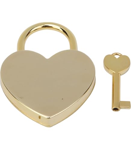 1pcs Heart Shaped Padlock, 1.8 x 2.3in Mini Lock with Keys